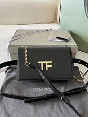 TOM FORD | Palmellato leather baguette bag with logo black - 2