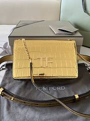 TOM FORD | Embrossed Crocodile Crossbody Gold  - 5