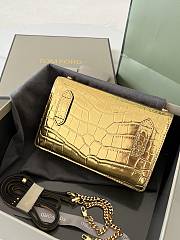 TOM FORD | Embrossed Crocodile Crossbody Gold  - 4