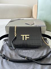 TOM FORD | Embrossed Crocodile Crossbody Black - 1