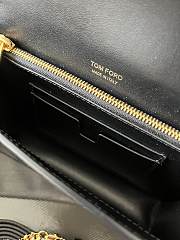 TOM FORD | Palmellato leather baguette bag with logo shiny black - 5