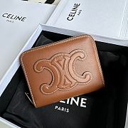 CELINE | TRIOMPHE COMPACT ZIPPERED WALLET IN SMOOTH CALFSKIN Toasted - 1