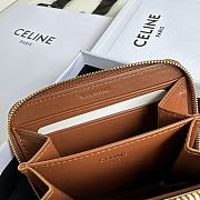 CELINE | TRIOMPHE COMPACT ZIPPERED WALLET IN SMOOTH CALFSKIN Toasted - 4