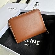 CELINE | TRIOMPHE COMPACT ZIPPERED WALLET IN SMOOTH CALFSKIN Toasted - 3