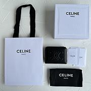 CELINE | TRIOMPHE COMPACT ZIPPERED WALLET IN SMOOTH CALFSKIN Black - 6