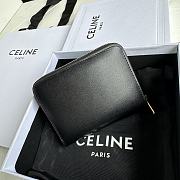 CELINE | TRIOMPHE COMPACT ZIPPERED WALLET IN SMOOTH CALFSKIN Black - 4