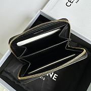 CELINE | TRIOMPHE COMPACT ZIPPERED WALLET IN SMOOTH CALFSKIN Black - 3