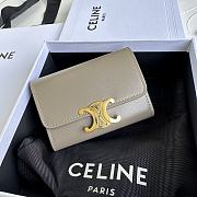 CELINE | COMPACT WALLET WITH COIN TRIOMPHE in Shiny calfskin Gray - 1