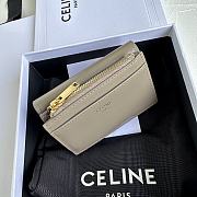 CELINE | COMPACT WALLET WITH COIN TRIOMPHE in Shiny calfskin Gray - 3