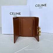 CELINE | COMPACT WALLET WITH COIN TRIOMPHE in Shiny calfskin Brown  - 6