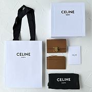 CELINE | COMPACT WALLET WITH COIN TRIOMPHE in Shiny calfskin Brown  - 5