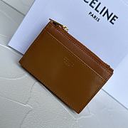 CELINE | COMPACT WALLET WITH COIN TRIOMPHE in Shiny calfskin Brown  - 3