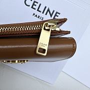 CELINE | COMPACT WALLET WITH COIN TRIOMPHE in Shiny calfskin Brown  - 2