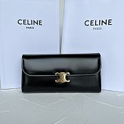 CELINE | Large Triomphe wallet in shiny calf leather Black - 5