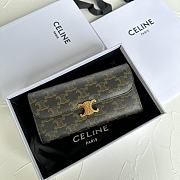 CELINE | Large Triomphe wallet in shiny calf leather  - 1