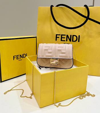 FENDI | Nano Baguette Super mini bag card Sheepskin beige