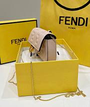 FENDI | Nano Baguette Super mini bag card Sheepskin beige - 3