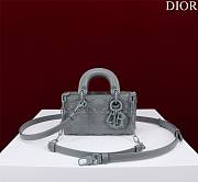 DIOR | Lady d-joy-micro Leather with Velvet shiny gray blue - 1