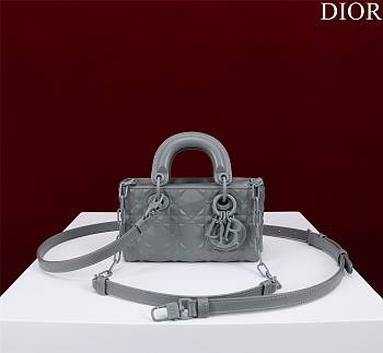 DIOR | Lady d-joy-micro Leather with Velvet shiny gray blue