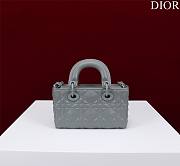 DIOR | Lady d-joy-micro Leather with Velvet shiny gray blue - 6