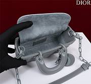 DIOR | Lady d-joy-micro Leather with Velvet shiny gray blue - 5