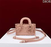 DIOR | Lady d-joy-micro Leather with Velvet shiny rose pink - 1