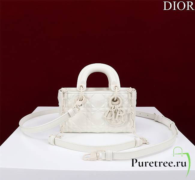 DIOR | Lady d-joy-micro Leather with Velvet shiny white - 1