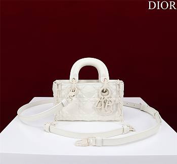 DIOR | Lady d-joy-micro Leather with Velvet shiny white