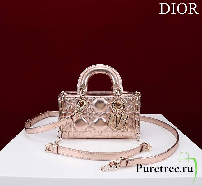 DIOR | Lady d-joy-micro Leather with Velvet shiny pink - 1