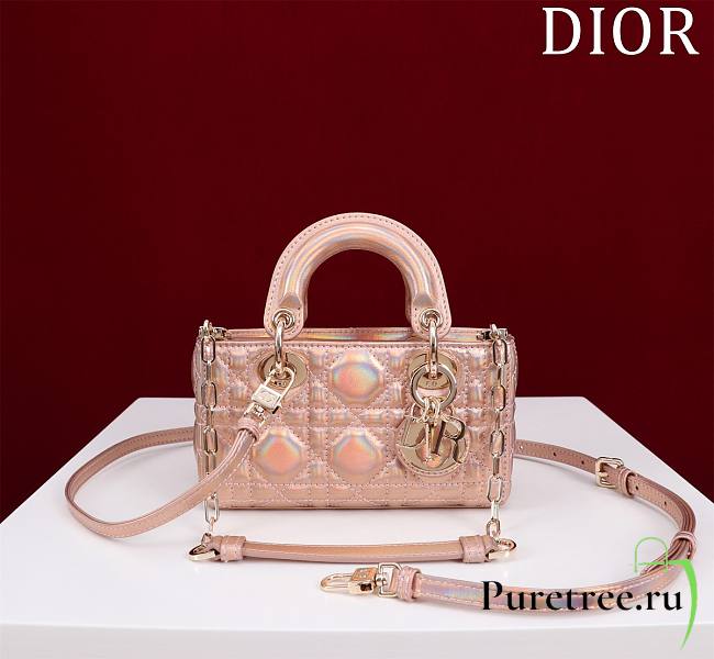 DIOR | Lady d-joy-micro Leather with Velvet shiny rose - 1