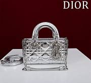 DIOR | Lady d-joy-micro Leather with Velvet shiny silver - 1