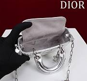 DIOR | Lady d-joy-micro Leather with Velvet shiny silver - 5