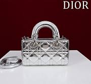 DIOR | Lady d-joy-micro Leather with Velvet shiny silver - 2