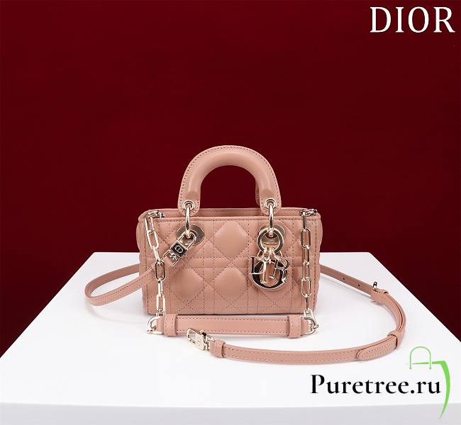 DIOR | Lady d-joy-micro Leather with Velvet rose pink - 1