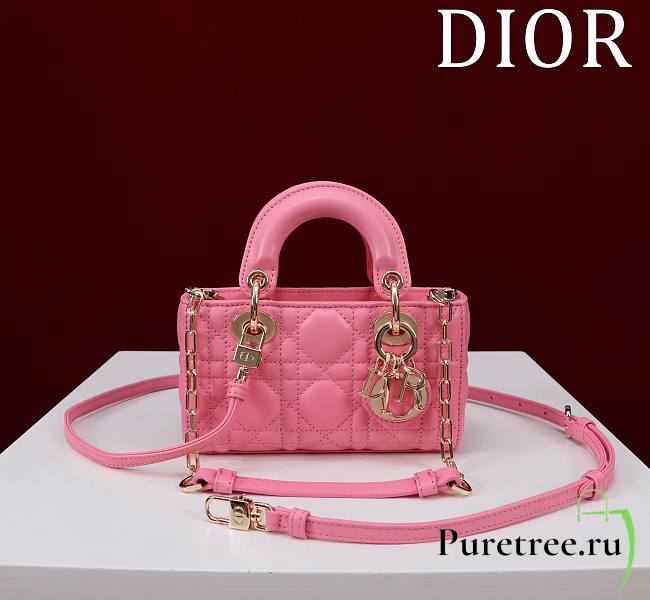 DIOR | Lady d-joy-micro Leather with Velvet pink - 1