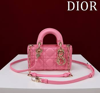 DIOR | Lady d-joy-micro Leather with Velvet pink