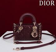 DIOR | Lady d-joy-micro Leather with Velvet burgundy - 1