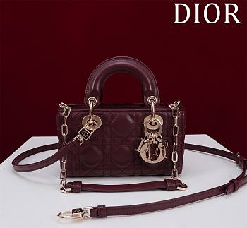 DIOR | Lady d-joy-micro Leather with Velvet burgundy