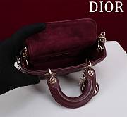 DIOR | Lady d-joy-micro Leather with Velvet burgundy - 5