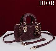 DIOR | Lady d-joy-micro Leather with Velvet burgundy - 4