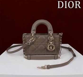 DIOR | Lady d-joy-micro Leather with Velvet dark gray