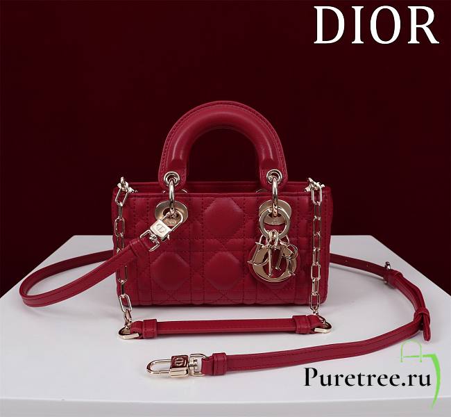 DIOR | Lady d-joy-micro Leather with Velvet red - 1