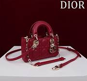 DIOR | Lady d-joy-micro Leather with Velvet red - 4