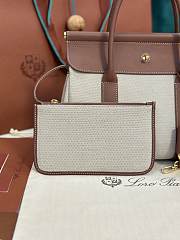 LORO PIANA | Loom Bag L25 Calfskin Canvas Brown - 2