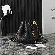 BOTTEGA VENETA | Small Parachute Shoulder bag in supple Intrecciato leather black  - 6