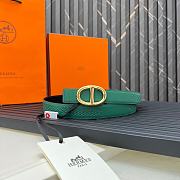 HERMES | Metal buckle Double-faced belt in Swift Green - 6