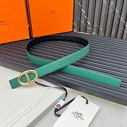 HERMES | Metal buckle Double-faced belt in Swift Green - 2