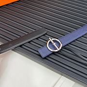 HERMES | Metal buckle Double-faced belt in Swift and Epsom Purble - 3