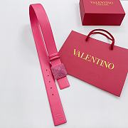 VALENTINO | Double-sided top layer cowhide belt 4cm pink - 1