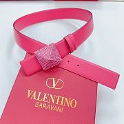 VALENTINO | Double-sided top layer cowhide belt 4cm pink - 5